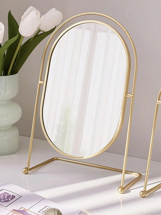 Pixie Oval Gold Makeup Mirror