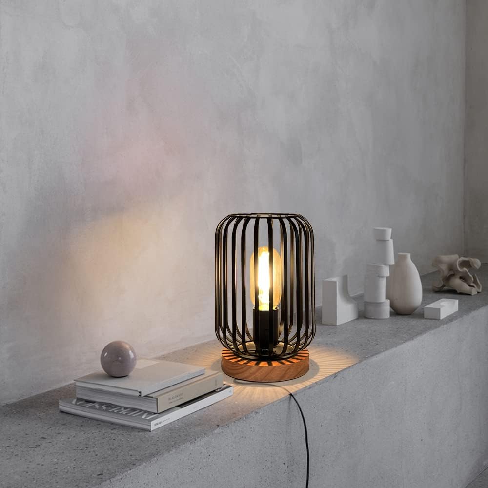 Metal Cage Bedside Table Lamp