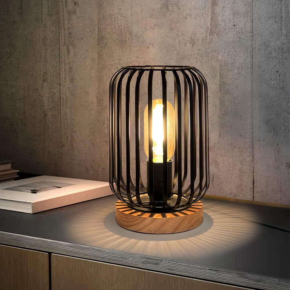 Metal Cage Bedside Table Lamp