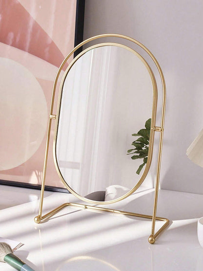 Pixie Oval Gold Makeup Mirror