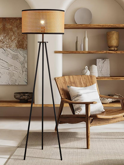 Rattan Tripod Floor Lamp