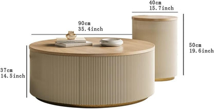 Minimalist Solid Wood Coffee Table with Storage