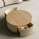 Minimalist Solid Wood Coffee Table with Storage