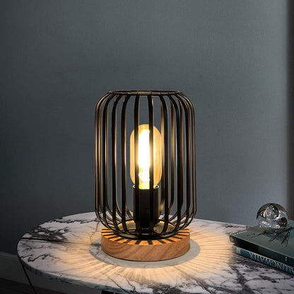 Metal Cage Bedside Table Lamp