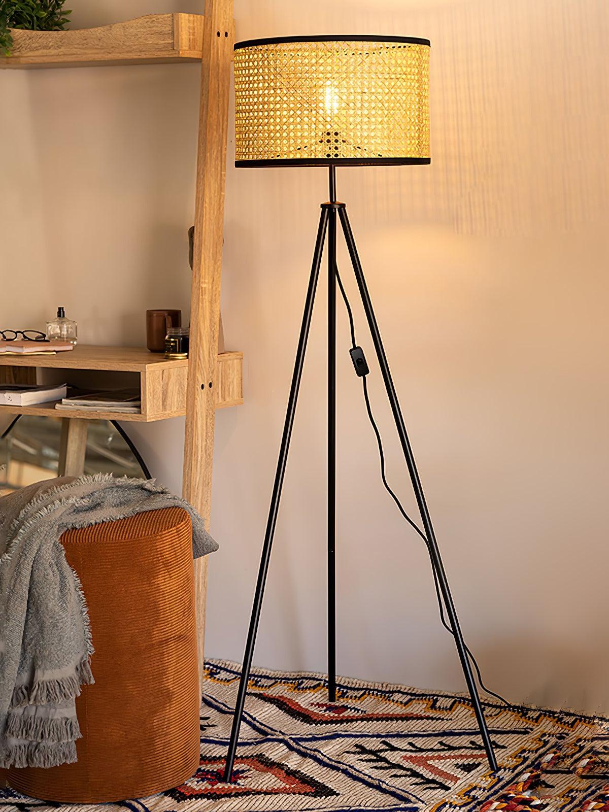 Rattan Tripod Floor Lamp