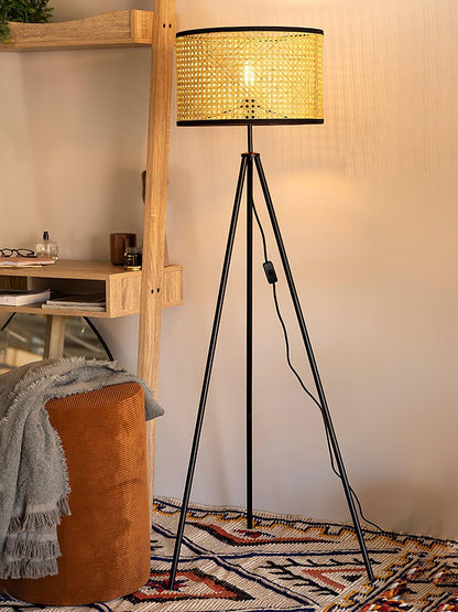 Rattan Tripod Floor Lamp