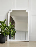 White Distressed Wooden Mirror