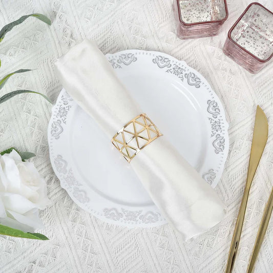 Gold Geometric Napkin Rings