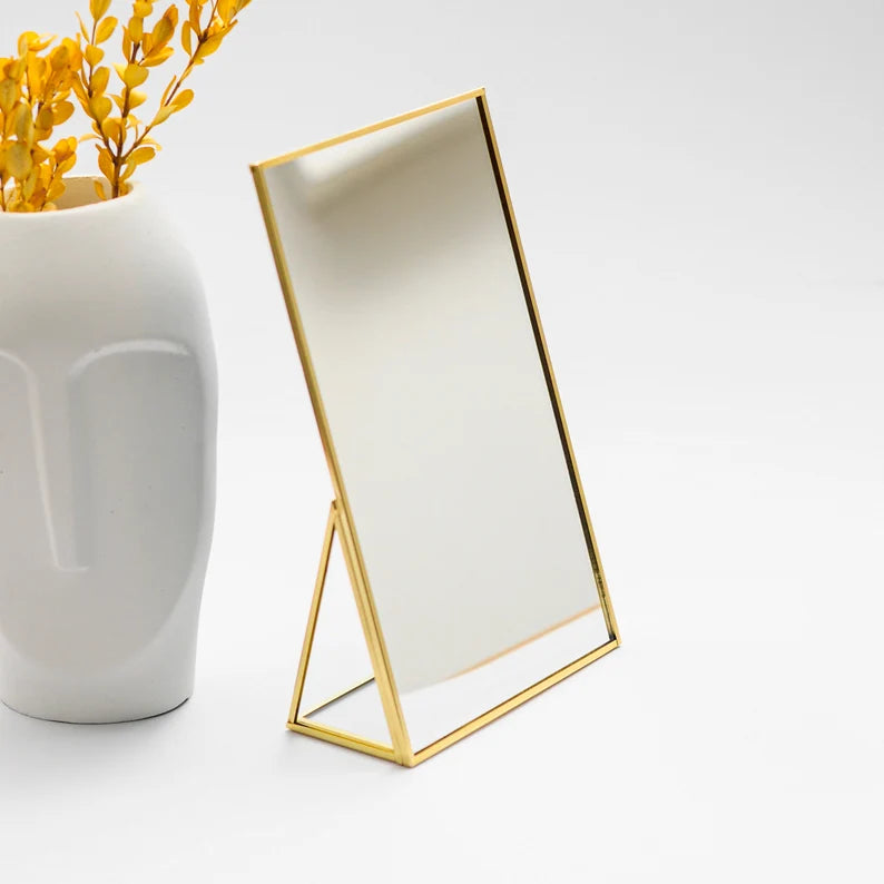 Orhan Gold Brass Makeup Mirror