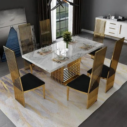 Luxora Marble Dining Table Set with 6 Chairs