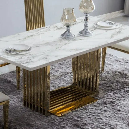 Luxora Marble Dining Table Set with 6 Chairs