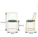 Glam White Dining Table Set with 4 Chairs – Gold Metal Base