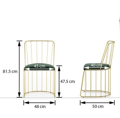 Glam White Dining Table Set with 4 Chairs – Gold Metal Base